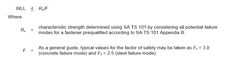 equations for calculation of the concrete edge failure mode